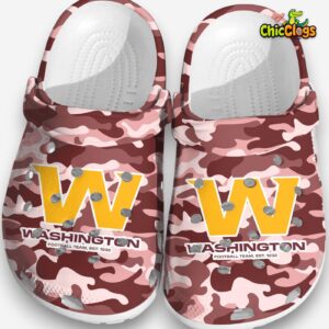 Washington Commaners Camouflage Football Team Crocs - Comfortable Clogs for Men & Women - NFL Footwear - Image 1