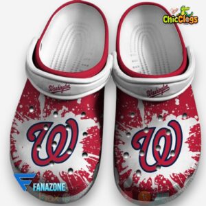 Washington Nationals Classic Crocs with Printed Design - MLB Team Footwear - Image 1