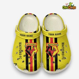 Watford Championship Printed Design Clogs - Stylish Football Pattern Crocs - Image 2