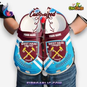 West Ham Printed Design Crocs Clogs - Stylish & Comfortable Footwear - Image 1
