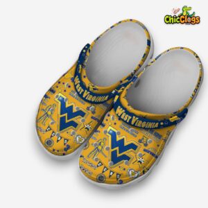 West Virginia Mountaineers Printed Crocs Clogs - NCAA Pattern Footwear - Image 2