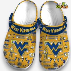 West Virginia Mountaineers Printed Crocs Clogs - NCAA Pattern Footwear - Image 3