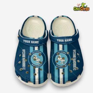 Wycombe Wanderers Printed Pattern Crocs Clogs - League One Football Design - Image 2
