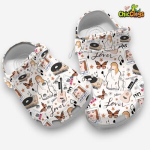 Aesthetic White Sandals Taylor Swift Design Music Classic Crocs Shoes - Image 3