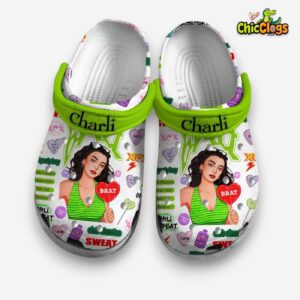 Beautiful Music Shoes Charli XCX White 3D Printed Classic Crocs Shoes - Image 3