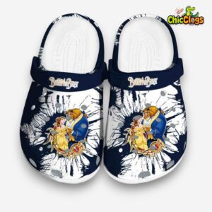 Beauty And The Beast Splatter Graphics 3D Printed Classic Crocs Shoes - Image 3