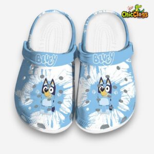 Bluey Splatter Graphics 3D Printed Classic Crocs Shoes - Image 3