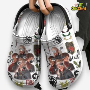 Breathable White Shoes House Of The Dragon Movie 3D Printed Classic Crocs Shoes - Image 2