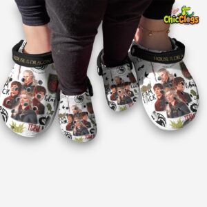 Breathable White Shoes House Of The Dragon Movie 3D Printed Classic Crocs Shoes - Image 3