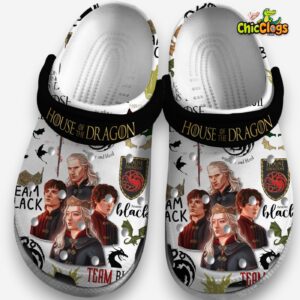 Breathable White Shoes House Of The Dragon Movie 3D Printed Classic Crocs Shoes - Image 4