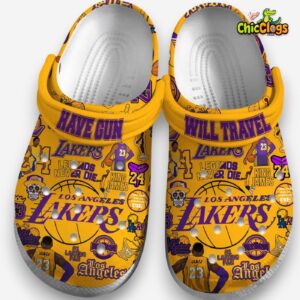 Breathable Yellow Los Angeles Soft Sport Classic Crocs Shoes - Image 3