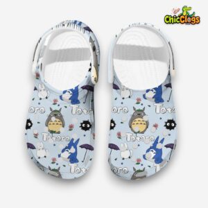 Chilling Blue Shoes Totoro Next Door Ghibli Anime Clogs For Kids - Image 1