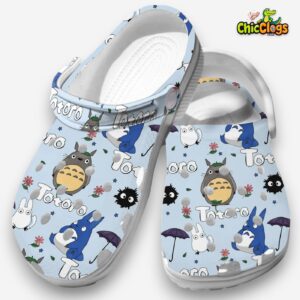 Chilling Blue Shoes Totoro Next Door Ghibli Anime Clogs For Kids - Image 2