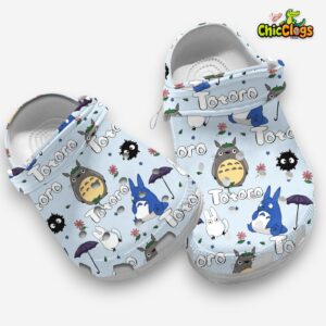 Chilling Blue Shoes Totoro Next Door Ghibli Anime Clogs For Kids - Image 3