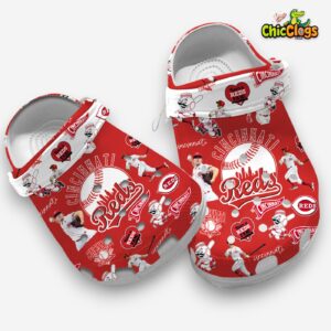 Cincinnati Reds MLB Team Clogs Shoes For Kids & Adults - Image 3