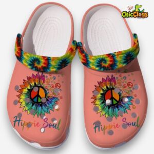 Colorful Hippie Soul Flower Classic Crocs For Kids & Adults - Image 1