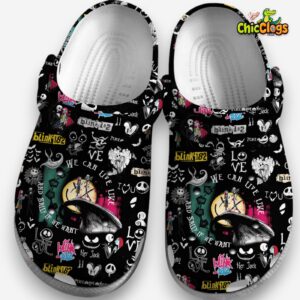 Cool Black Blink 182 & Nightmare Before Christmast Music Clogs - Image 1