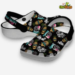 Cool Black Slippers Blink 182 Music Classic Crocs Shoes - Image 2