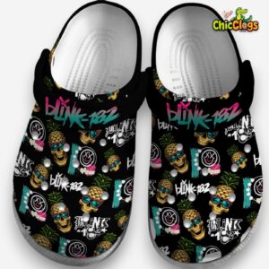Cool Black Slippers Blink 182 Music Classic Crocs Shoes - Image 3