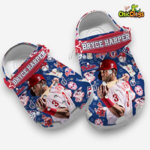 Cool Bryce Harper Philadelphia Phillies MLB Team Clogs Shoes - Image 3