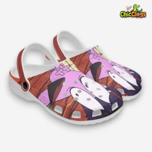 Courage The Cowardly Dog Cartoon Red Unisex Crocs Clog Shoes - Image 1