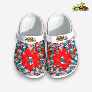 Cupid The Smurfs With Big Heart And Cupid Pink Classic Crocs - Image 1