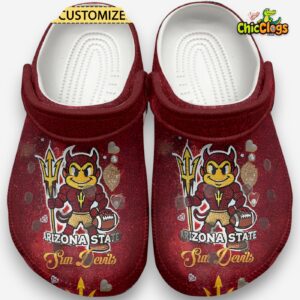 Custom Funny Arizona State Sun Devils NCAA Sport Red Classic Crocs Shoes - Image 2