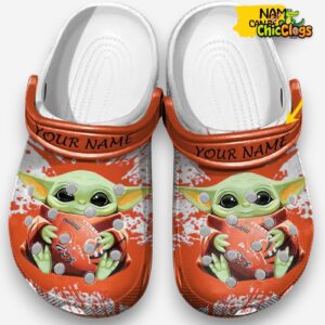 Custom Name Baby Yoda Cincinnati Bengals Nfl 3D Printed Classic Crocs Shoes - Image 2