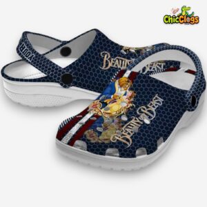 Custom Name Beauty And The Beast Contrasting Stripes Unisex Crocs - Image 1