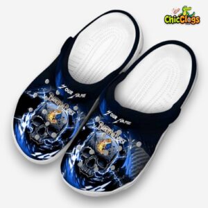 Custom Name Beauty And The Beast Gothic Skull 3D Printed Classic Crocs Shoes - Image 2