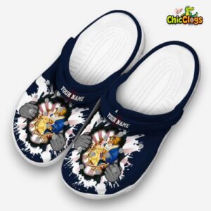 Custom Name Beauty And The Beast Gripping Hand 3D Printed Classic Crocs Shoes - Image 2