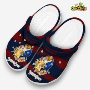 Custom Name Beauty And The Beast Paint Splatter Graphics 3D Printed Classic Crocs Shoes - Image 2