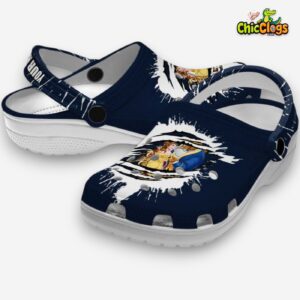 Custom Name Beauty And The Beast Splash Motif Background Unisex Crocs - Image 1