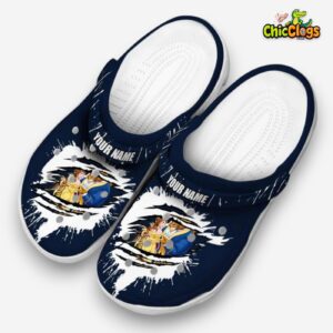 Custom Name Beauty And The Beast Splash Motif Background Unisex Crocs - Image 2