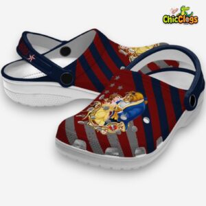 Custom Name Beauty And The Beast Star Spangled Graphic Unisex Crocs - Image 1