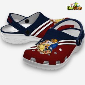 Custom Name Beauty And The Beast Striped Accents Unisex Crocs - Image 1