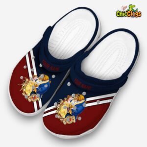 Custom Name Beauty And The Beast Striped Accents Unisex Crocs - Image 2