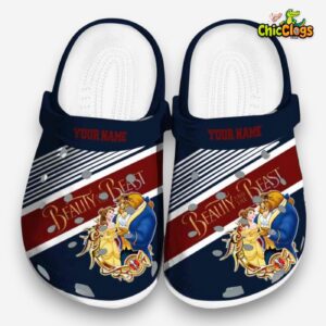 Custom Name Beauty And The Beast Vibrant Dual Tone Unisex Crocs Clog Shoes - Image 3