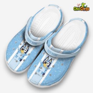 Custom Name Bluey Vertical Stripes Unisex Crocs Clog Shoes - Image 2