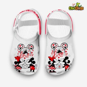 Custom Name Clogs Love Couple Mickey And Minnie Classic Slippers - Image 1