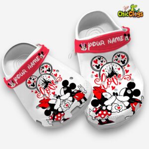 Custom Name Clogs Love Couple Mickey And Minnie Classic Slippers - Image 3