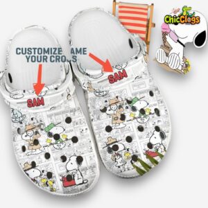 Custom Name Detective Snoopy Go To Word 3D Printed Classic Crocs Shoes - Image 3
