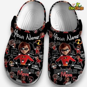 Custom Name Disney The Incredibles Mom Black 3D Printed Classic Crocs Shoes - Image 2