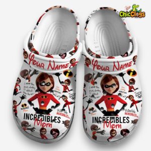 Custom Name Disney The Incredibles Mom White 3D Printed Classic Crocs Shoes - Image 1