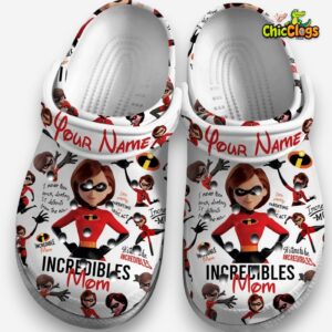 Custom Name Disney The Incredibles Mom White 3D Printed Classic Crocs Shoes - Image 2