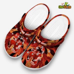 Custom Name Dragon Ball Autumn Leaves Unisex Crocs Clog Shoes - Image 2