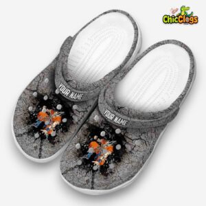 Custom Name Dragon Ball Cracked Ground Texture 3D Printed Classic Crocs Shoes - Image 2