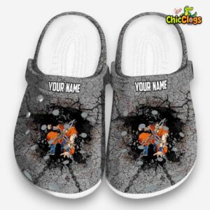 Custom Name Dragon Ball Cracked Ground Texture 3D Printed Classic Crocs Shoes - Image 3