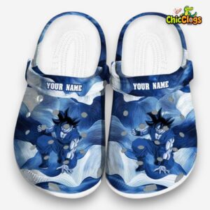 Custom Name Dragon Ball Ocean Waves 3D Printed Classic Crocs Shoes - Image 3