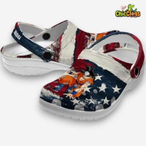 Custom Name Dragon Ball Patriotic Stripes Classic Crocs - Image 1